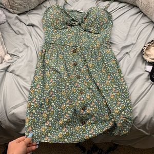 spaghetti strap floral print dress